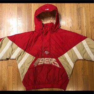 Vtg San Francisco 49ers Starter ProLine 1/4 Zip L